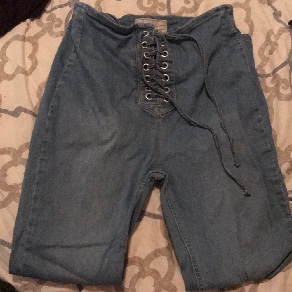 Free People lace-up jeans